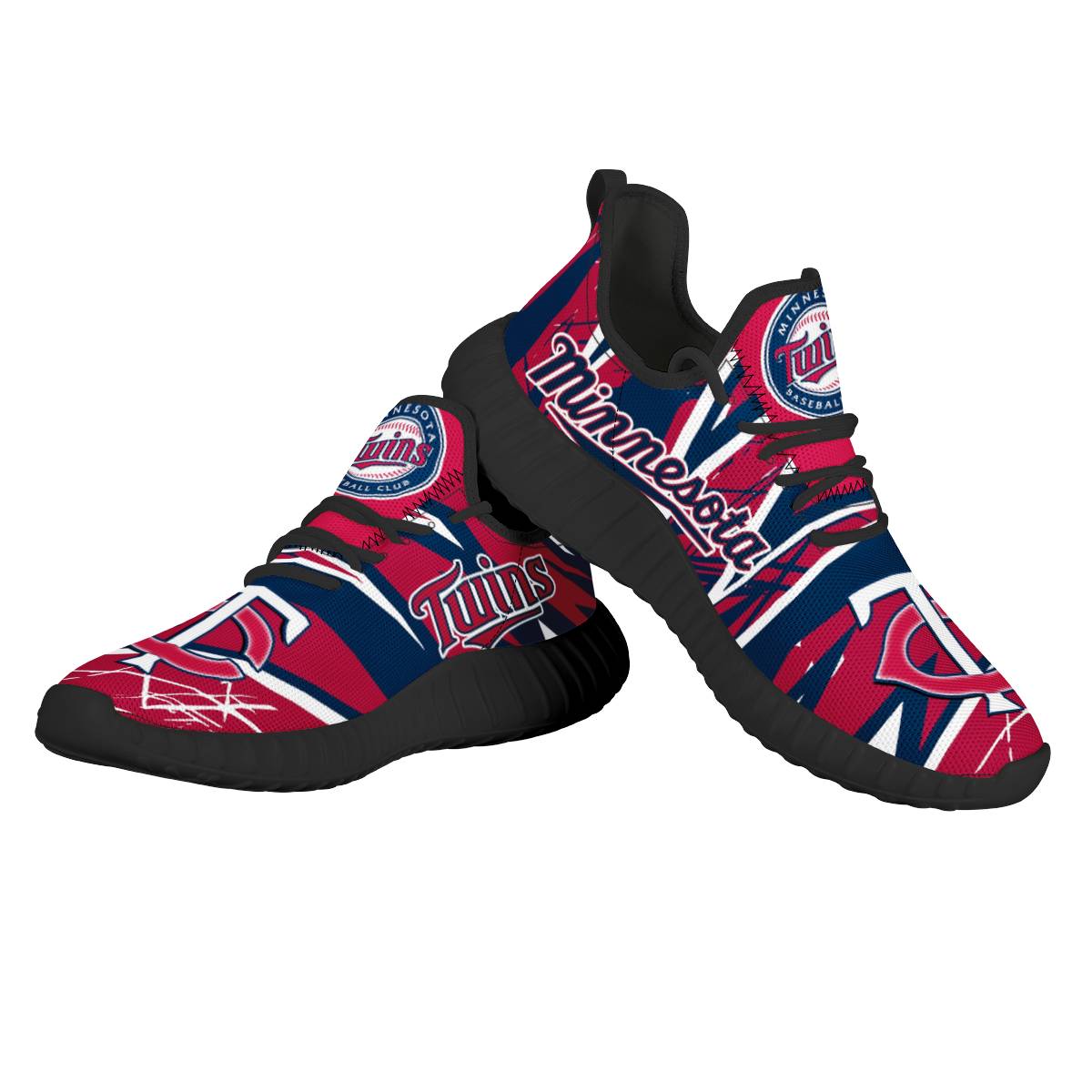 Women's Minnesota Twins Mesh Knit Sneakers/Shoes 002